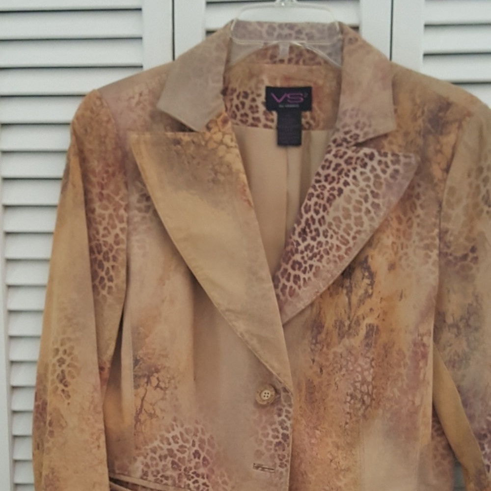Print leather jacket
